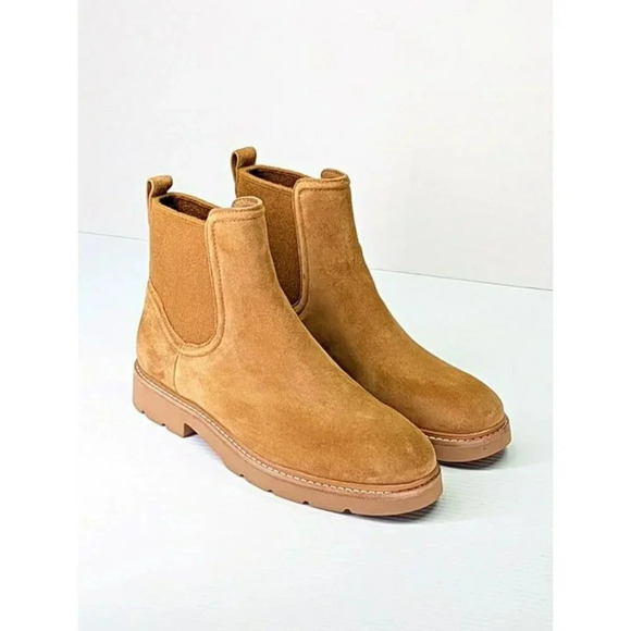 Vince Women's Rue Tan Suede Chelsea Lug Boots Size 6.5 M (MSRP $395) - Picture 4 of 11